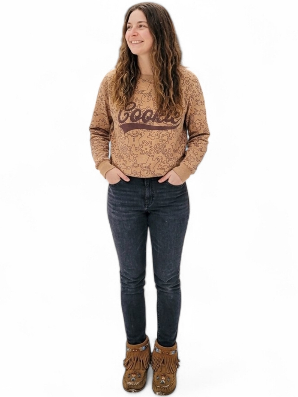 Cookie Club Gingerbread Fleece Sweatshirt Tan XL